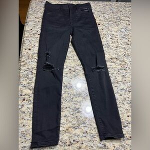 American Eagle Outfitters Black Ripped Skinny Jeans